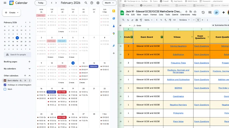Personalised lesson planning dashboard showing student progress tracking